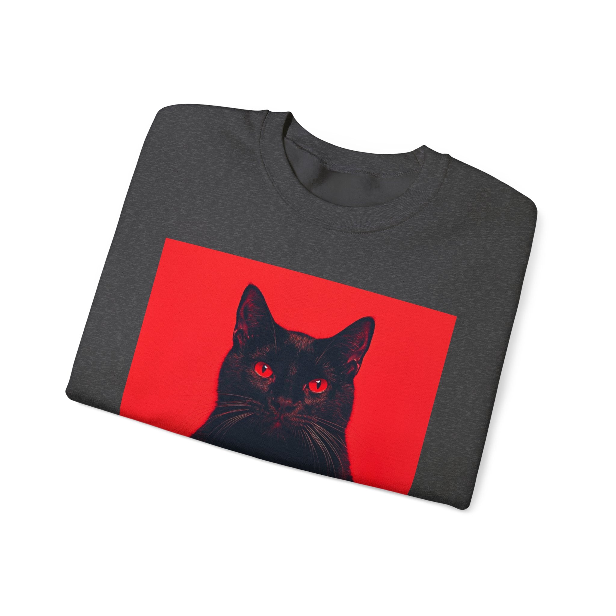 Black Cat with Red Eyes sweatshirt | Crewneck Cat Art, Gothic