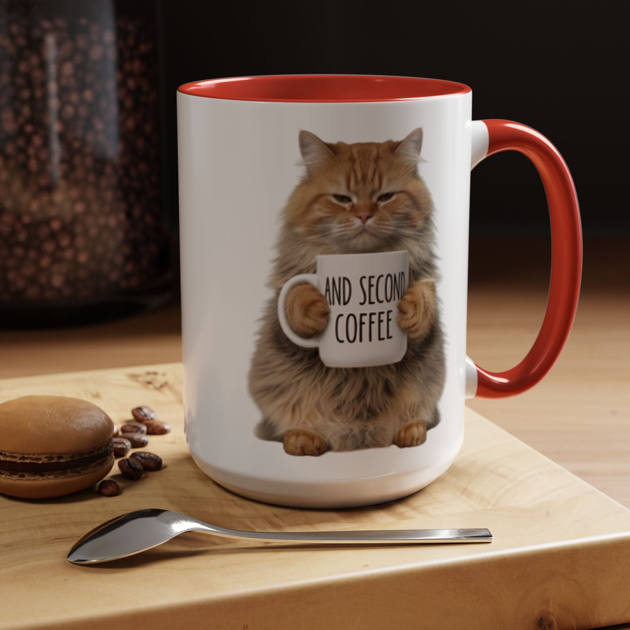 Kedi Kahve Kupası - Tüylü Kedi 'Ama önce kahve' temalı kupa (11/15oz) uygun fiyatlı hediye