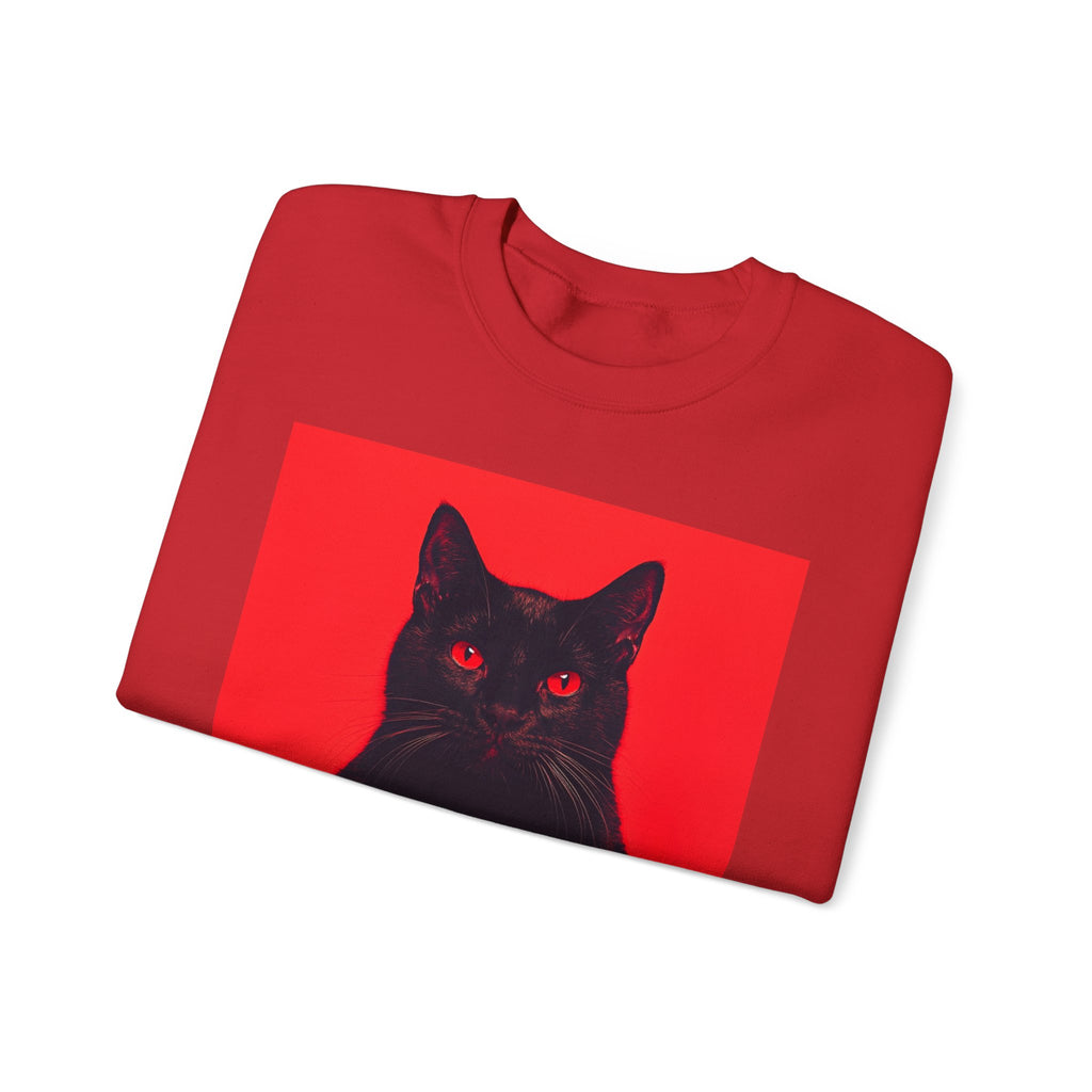 Black Cat with Red Eyes sweatshirt | Crewneck Cat Art, Gothic