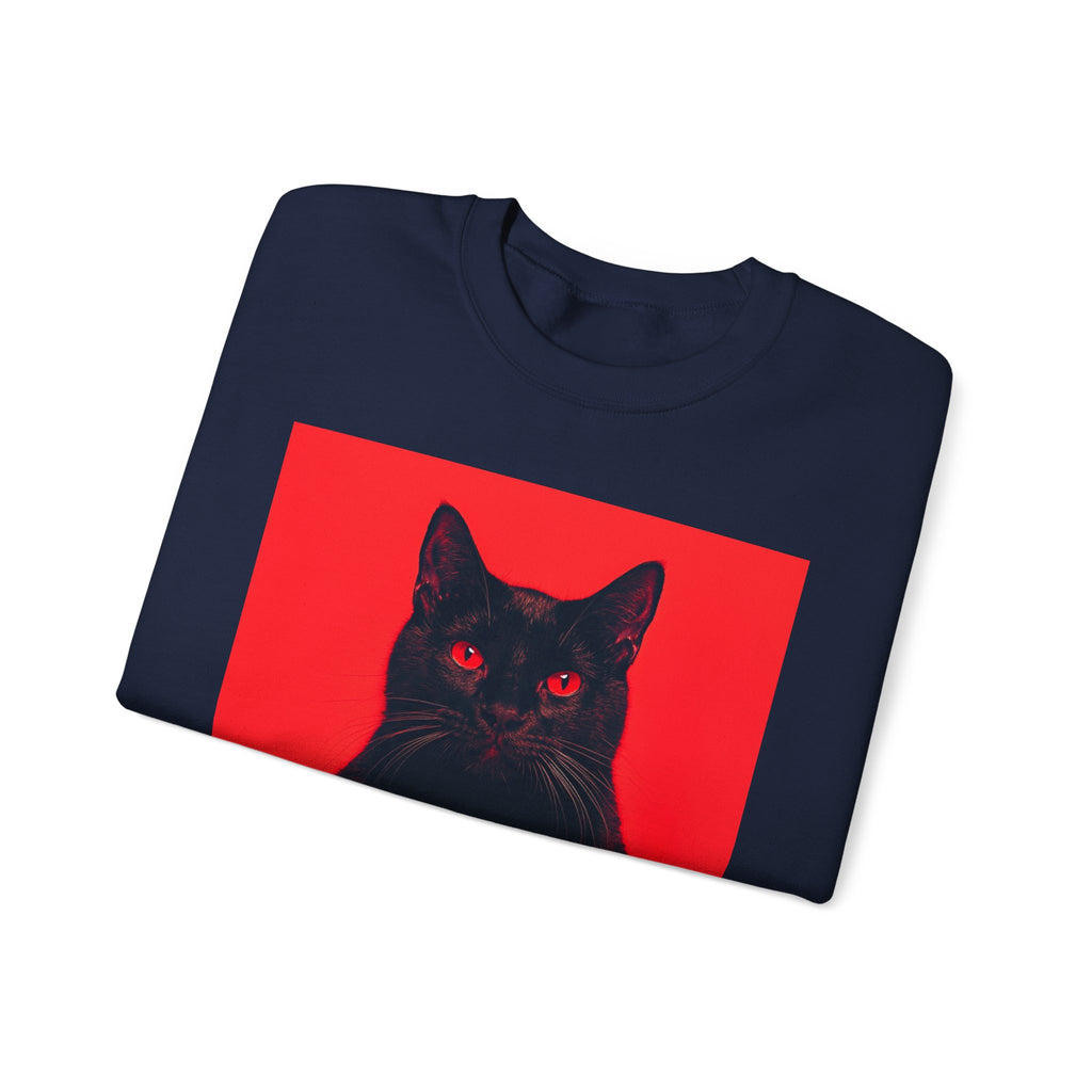 Black Cat with Red Eyes sweatshirt | Crewneck Cat Art, Gothic