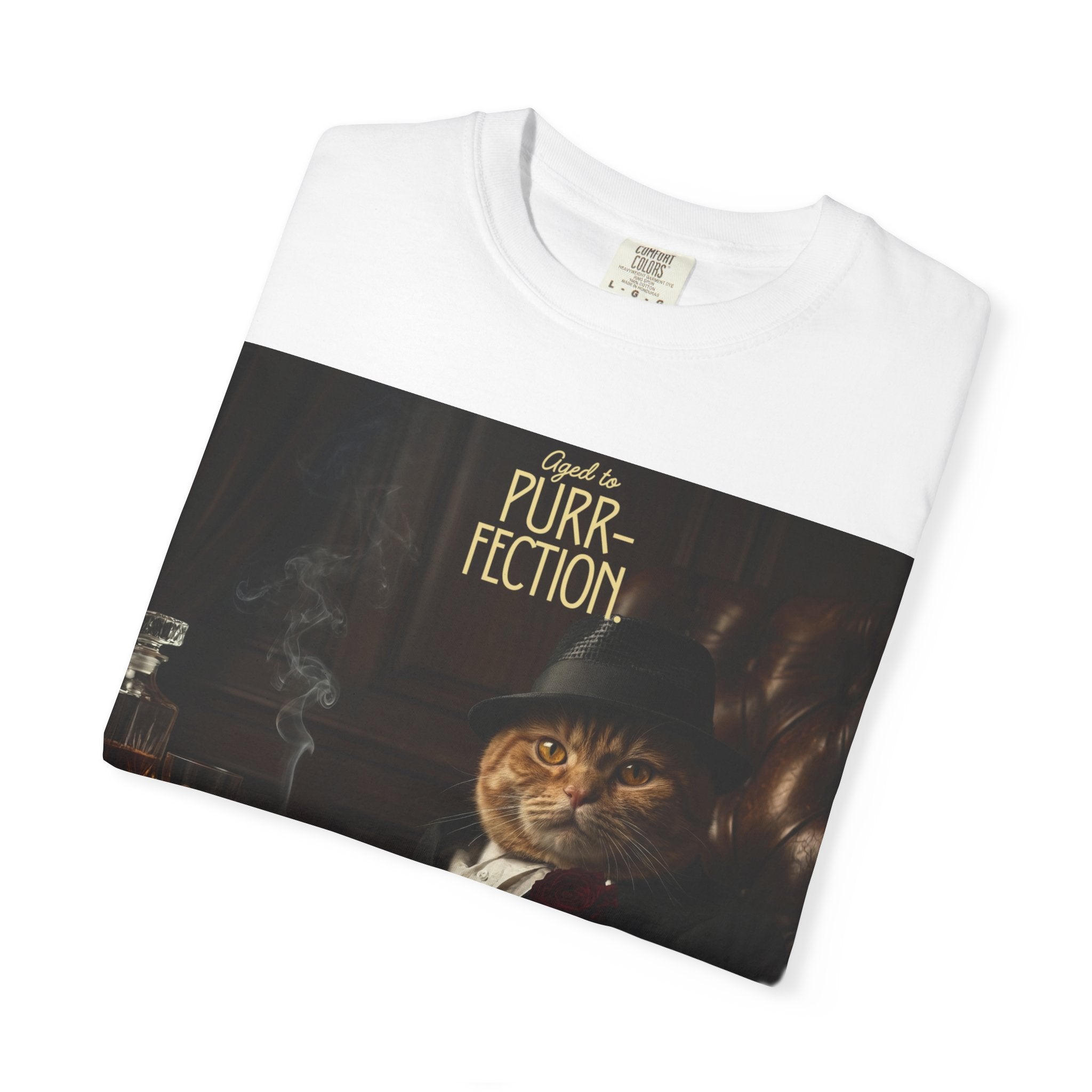 Aged to Purr-fection Cat Birthday gift T-Shirt | Vintage Dapper Cat Artwork