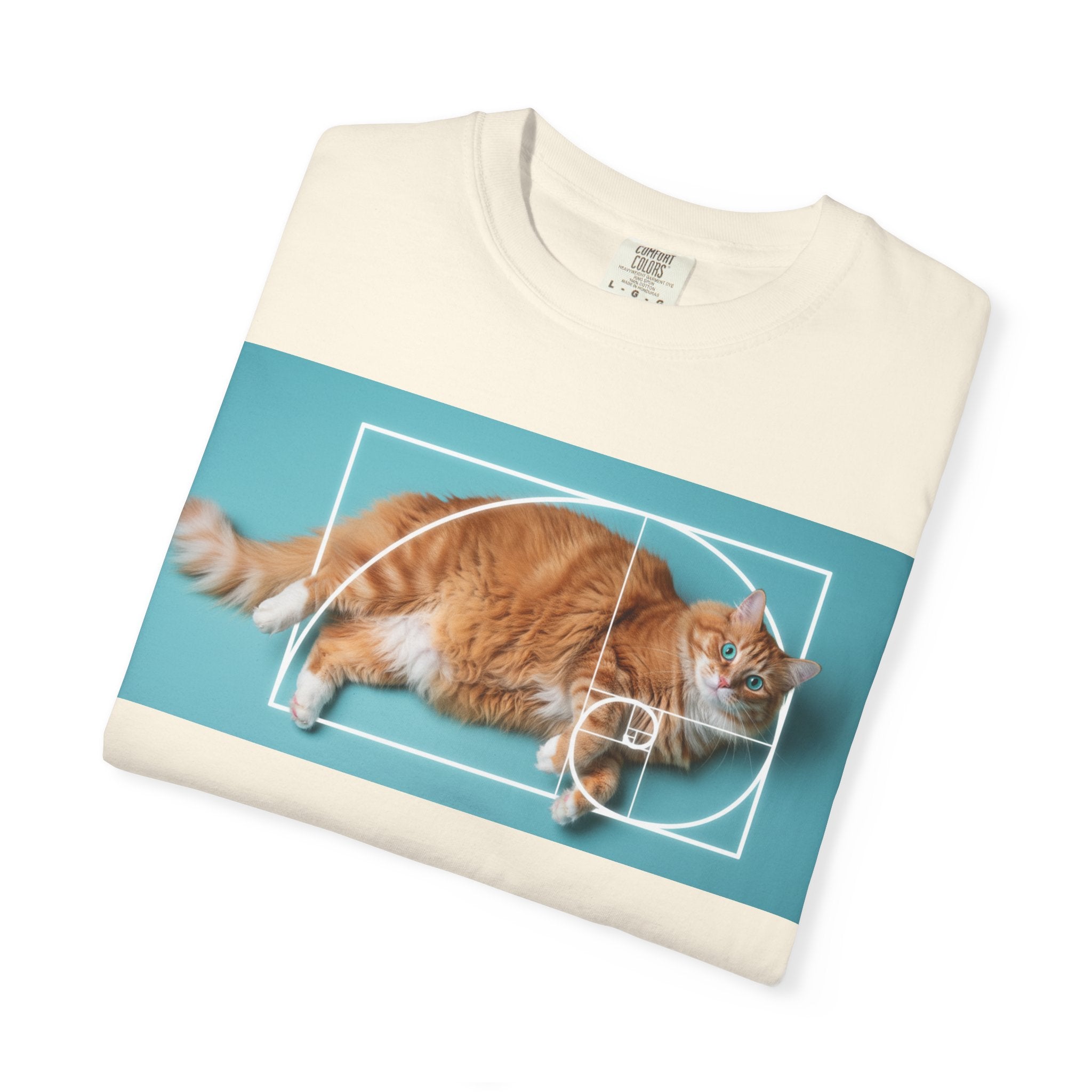 Unisex Comfort Colors® Altın Oran Kedi Tişörtü | Yumuşak Pamuklu Unisex Sokak Estetiği