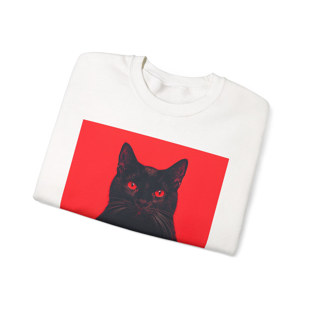 Black Cat with Red Eyes sweatshirt | Crewneck Cat Art, Gothic
