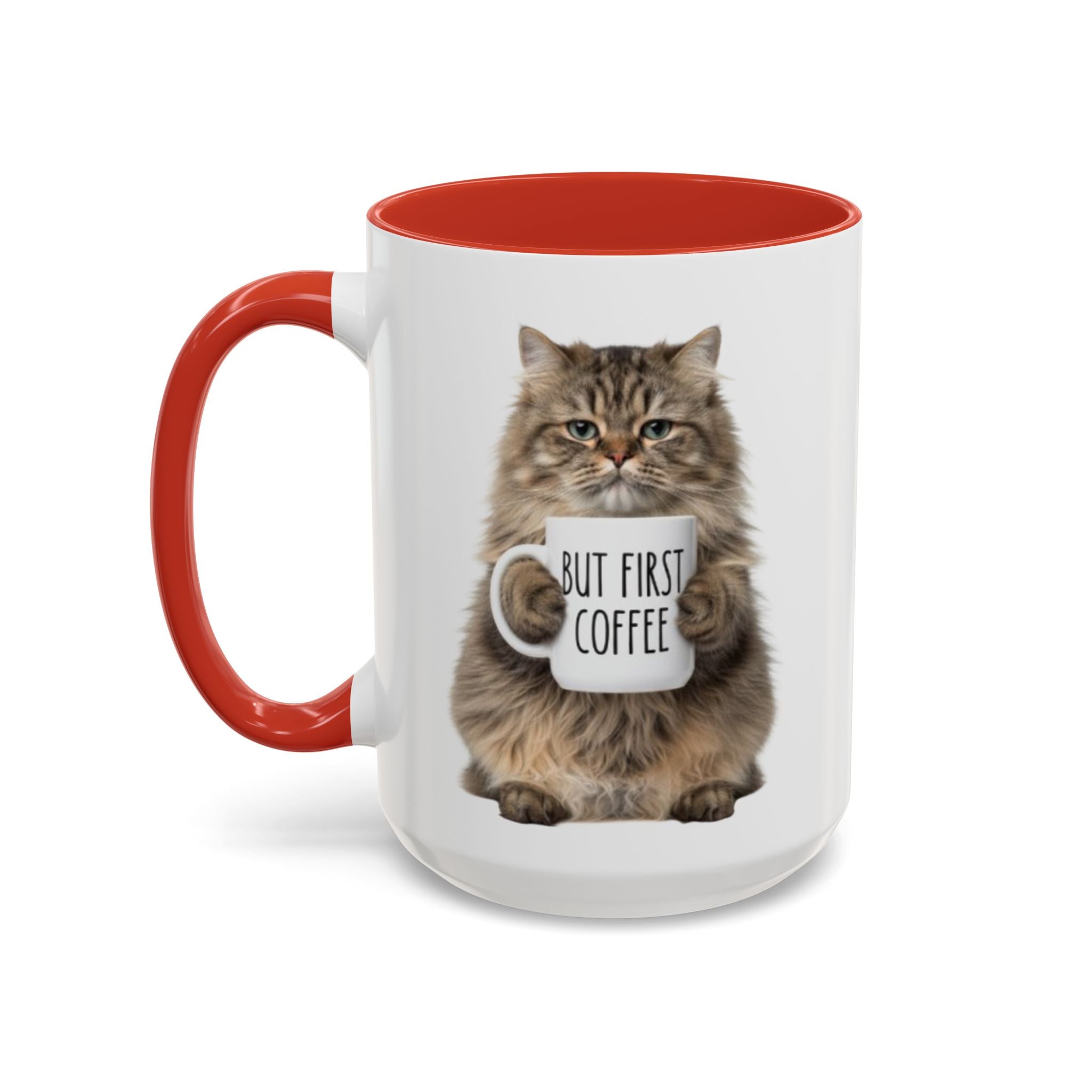 Kedi Kahve Kupası - Tüylü Kedi 'Ama önce kahve' temalı kupa (11/15oz) uygun fiyatlı hediye