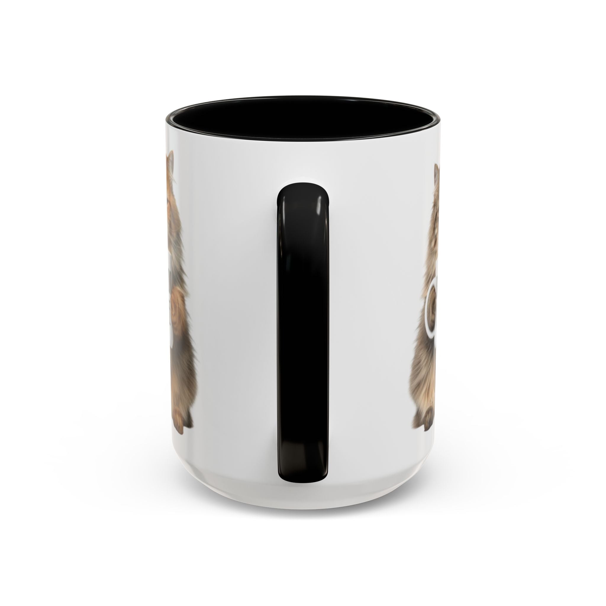 Cat Coffee Mug - Fluffy Cat Holding 'But first Coffee' Accent Mug (11/15oz) affordable gift