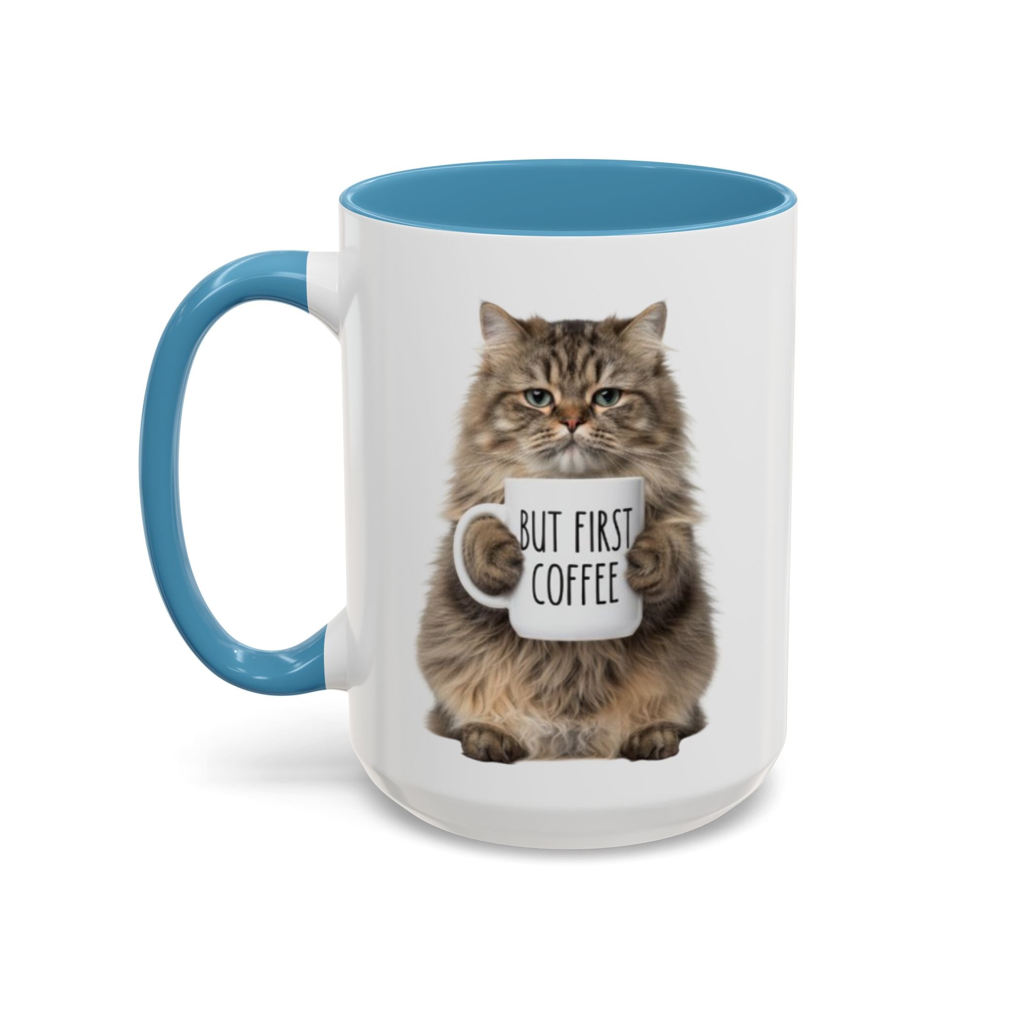 Kedi Kahve Kupası - Tüylü Kedi 'Ama önce kahve' temalı kupa (11/15oz) uygun fiyatlı hediye
