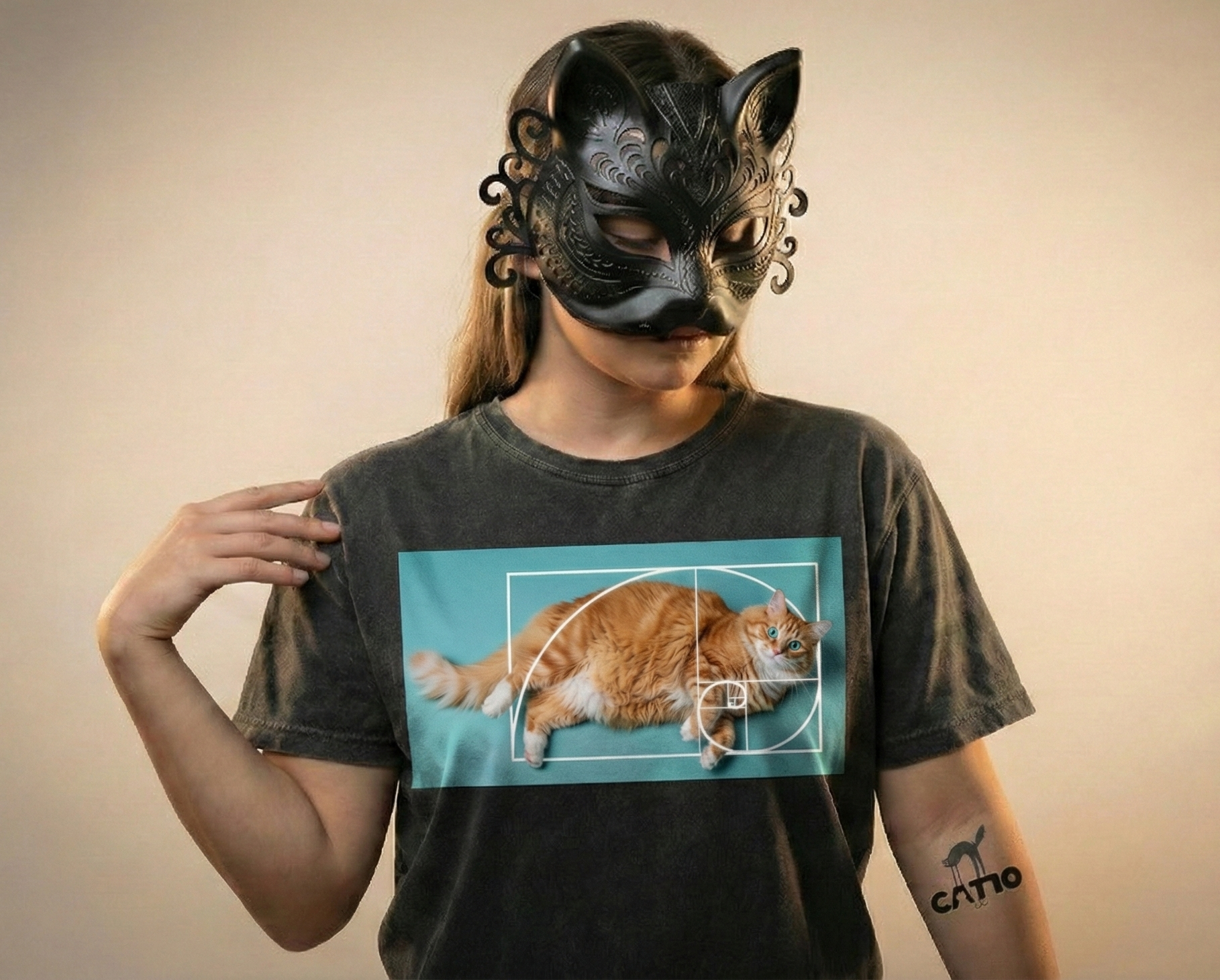 Unisex Comfort Colors® Altın Oran Kedi Tişörtü | Yumuşak Pamuklu Unisex Sokak Estetiği