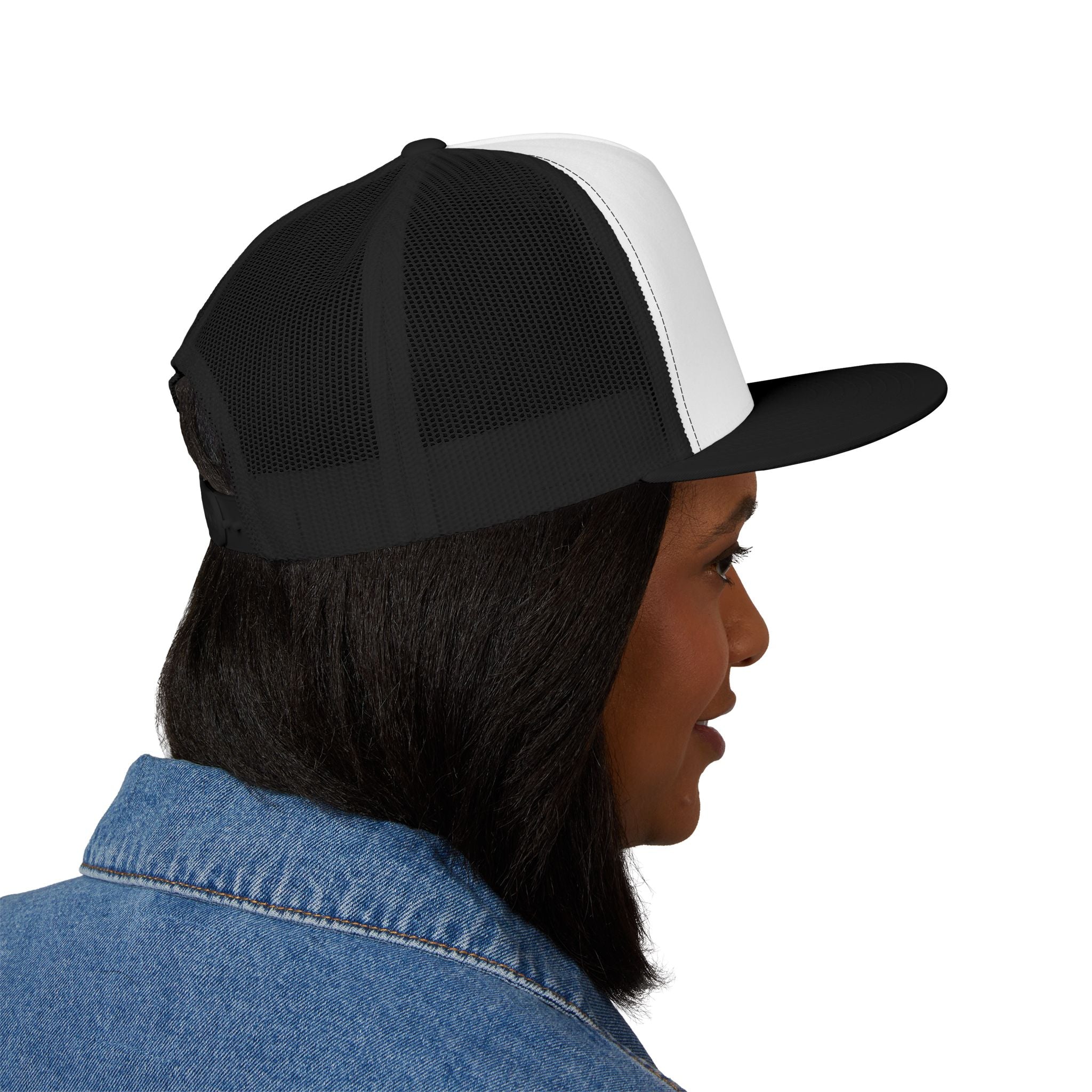 Black Cat Embroidered Trucker Cap – Vintage Spooky Hat