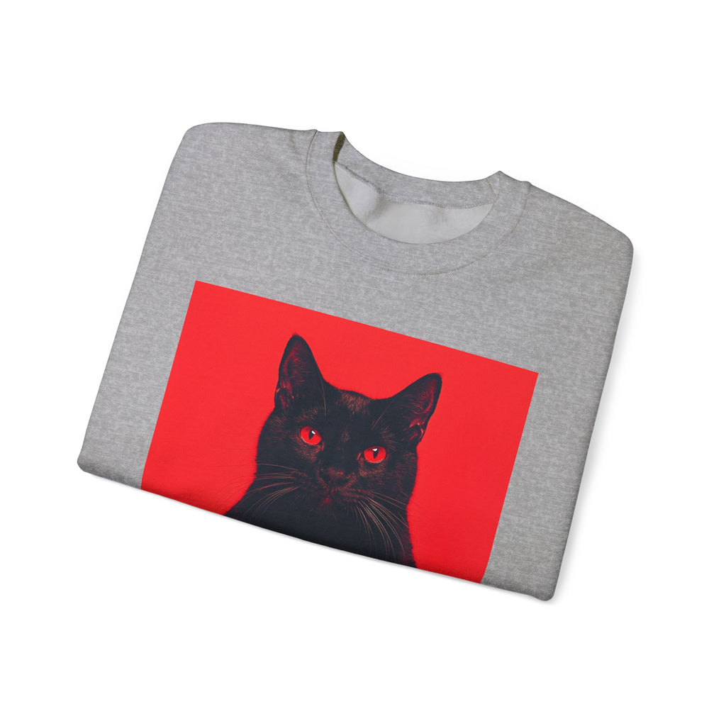 Black Cat with Red Eyes sweatshirt | Crewneck Cat Art, Gothic