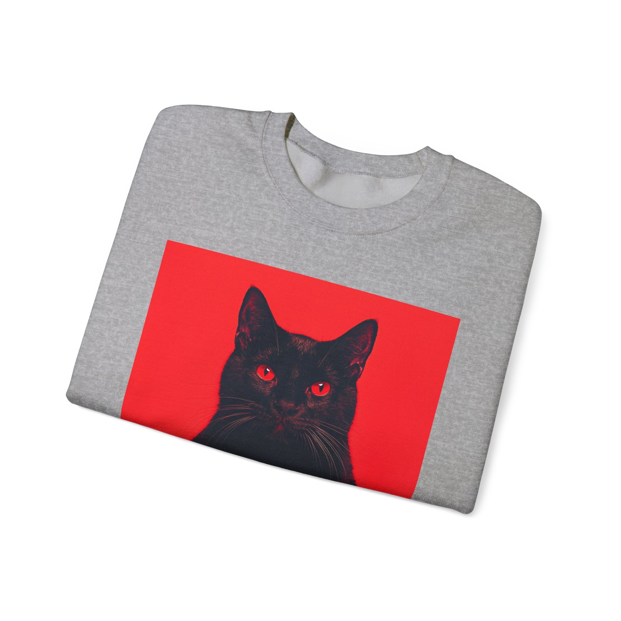 Black Cat with Red Eyes sweatshirt | Crewneck Cat Art, Gothic