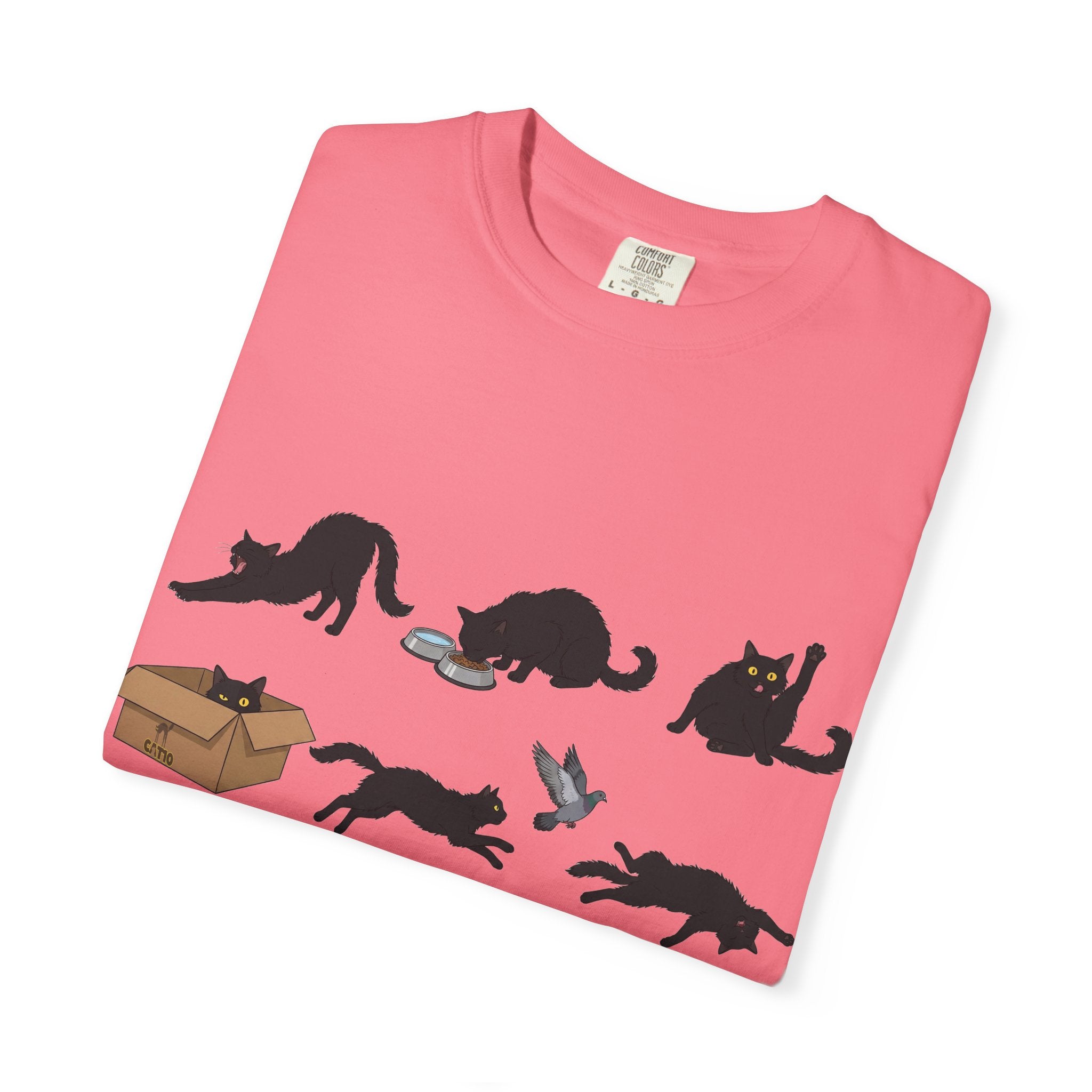 Unisex Kedi Günlük Rutinleri Rahat Renkli tişört Kedi Anne Baba Hediye Komik Mutlu Kedi Alt Tişört Sevimli Evcil Hayvan Sever Hediyesi Babalar Günü Anneler Günü Kedi hediyesi