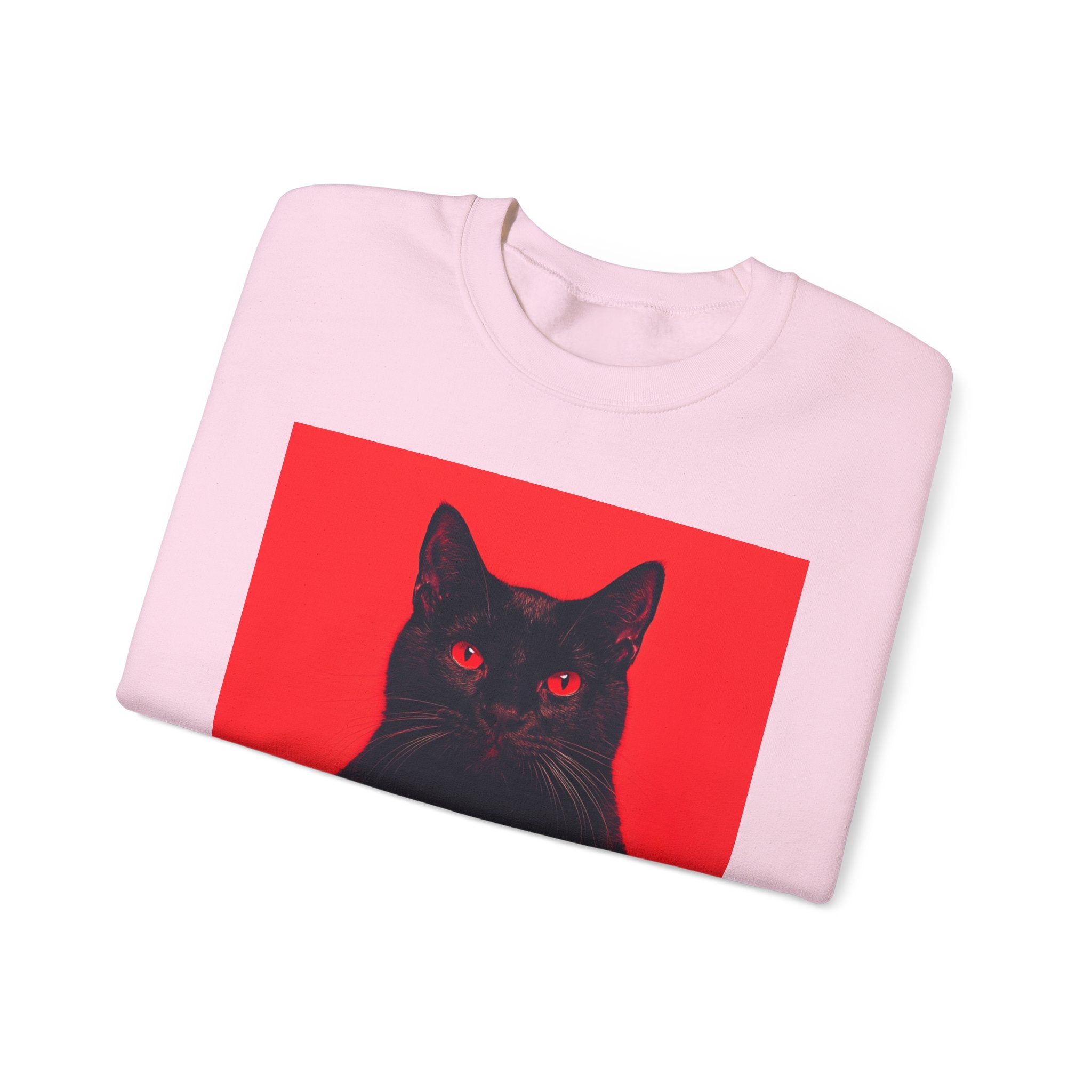 Black Cat with Red Eyes sweatshirt | Crewneck Cat Art, Gothic