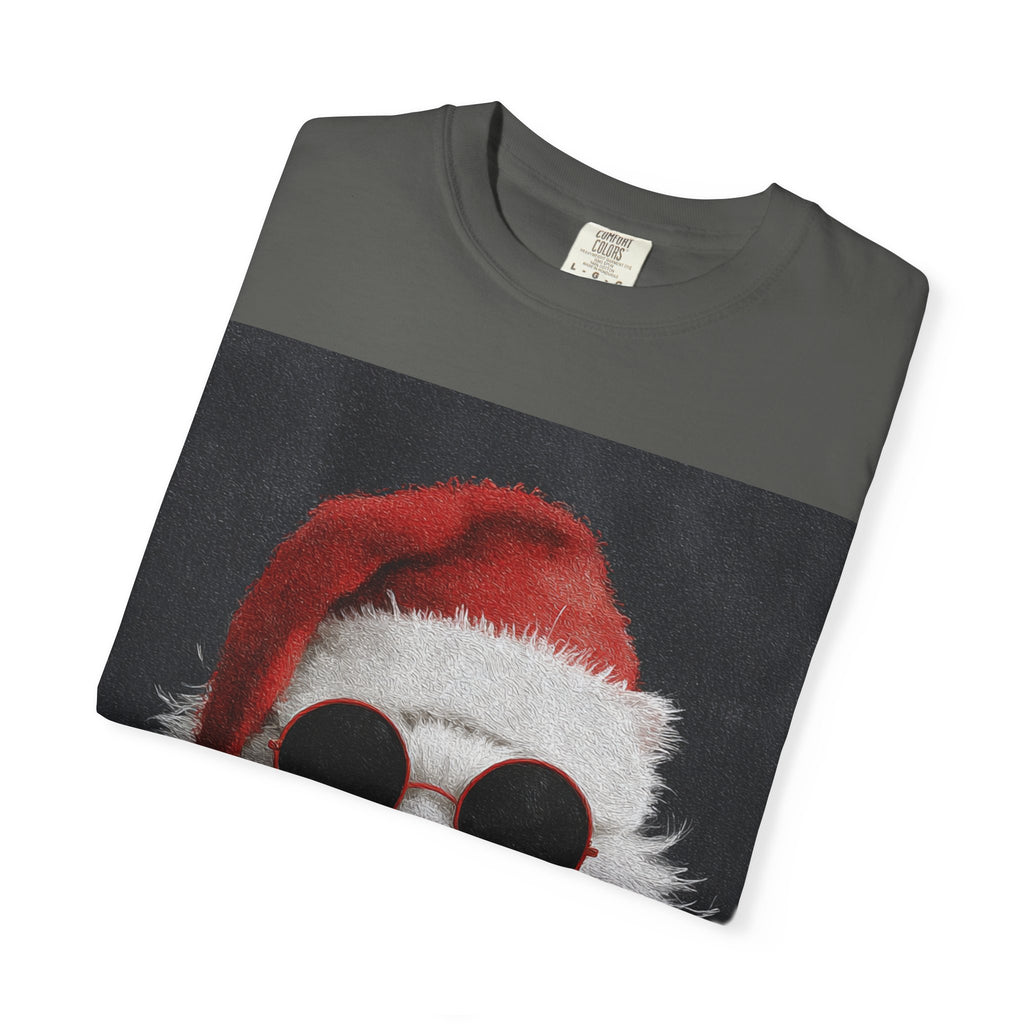 Cool White Cat in Santa Hat T-Shirt | Christmas Cat Shirt