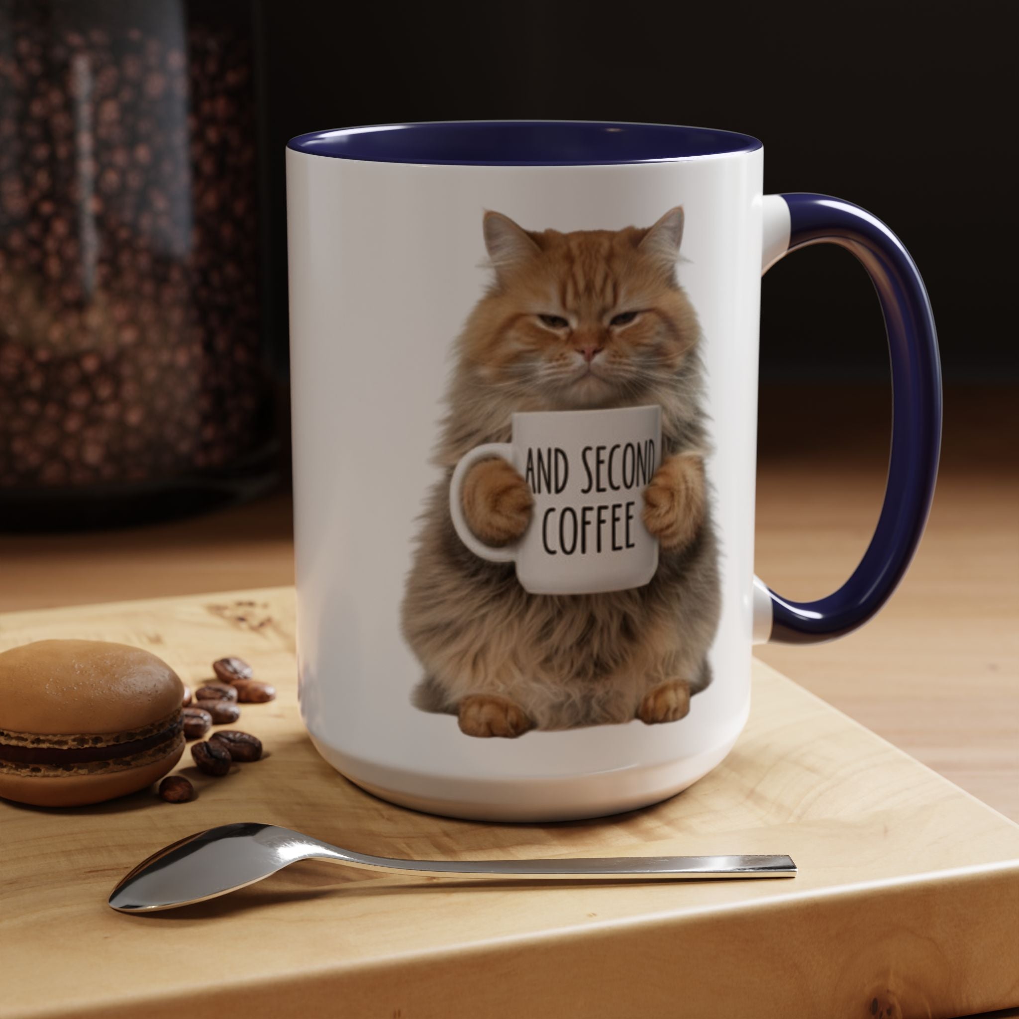 Kedi Kahve Kupası - Tüylü Kedi 'Ama önce kahve' temalı kupa (11/15oz) uygun fiyatlı hediye