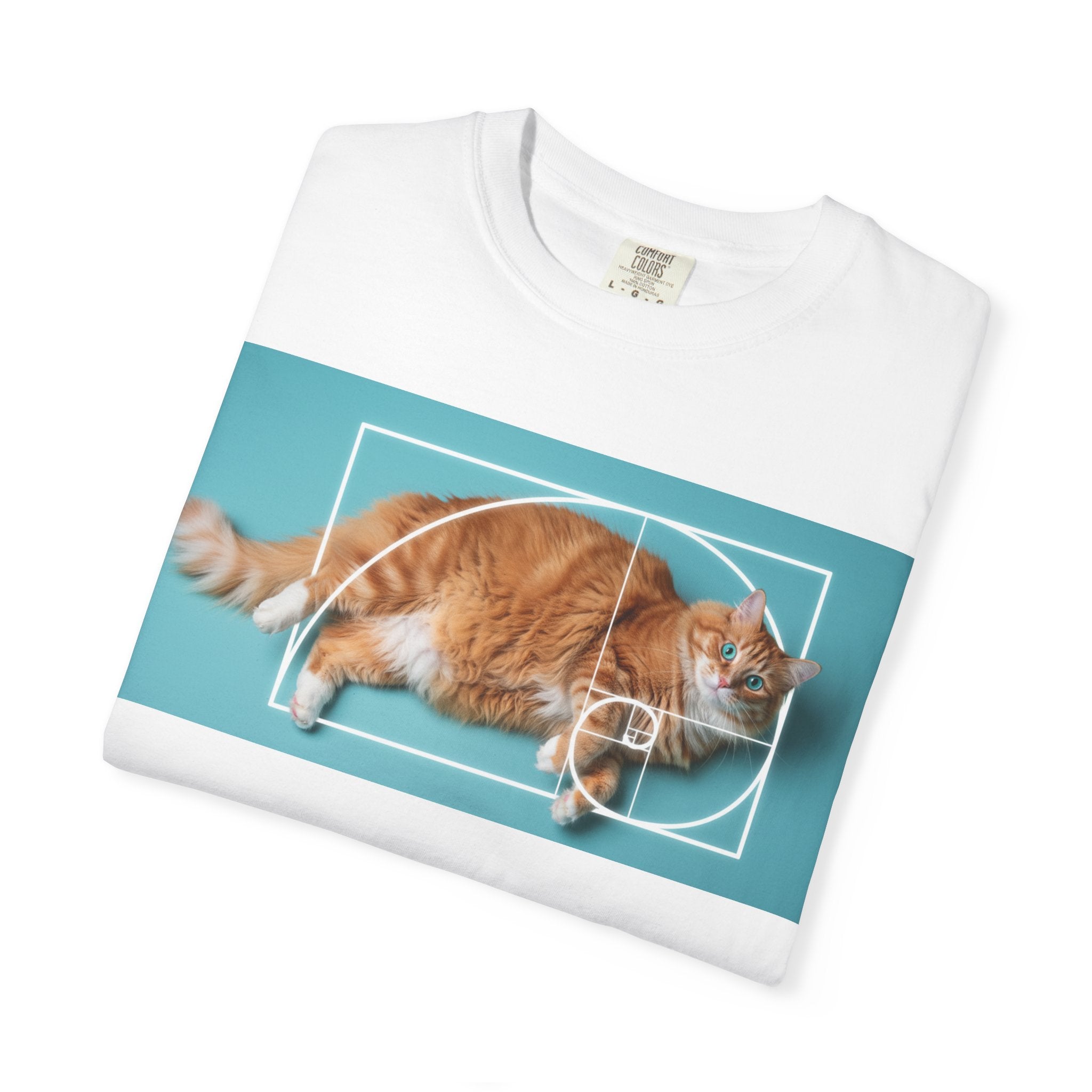 Unisex Comfort Colors® Altın Oran Kedi Tişörtü | Yumuşak Pamuklu Unisex Sokak Estetiği