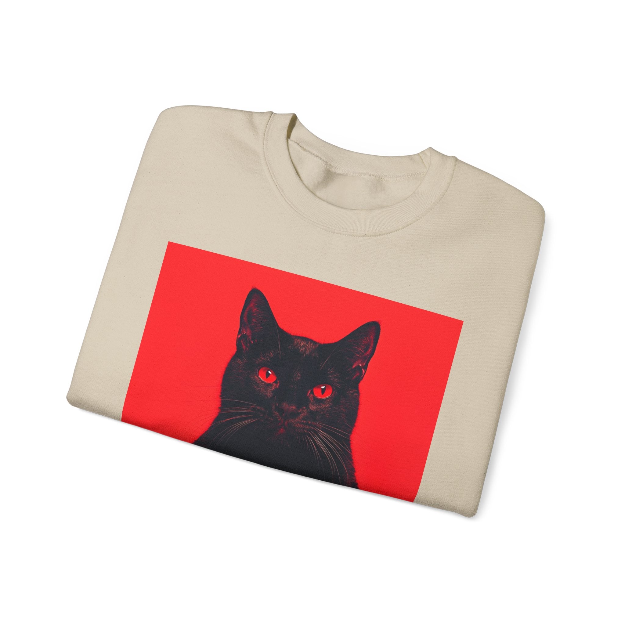 Black Cat with Red Eyes sweatshirt | Crewneck Cat Art, Gothic