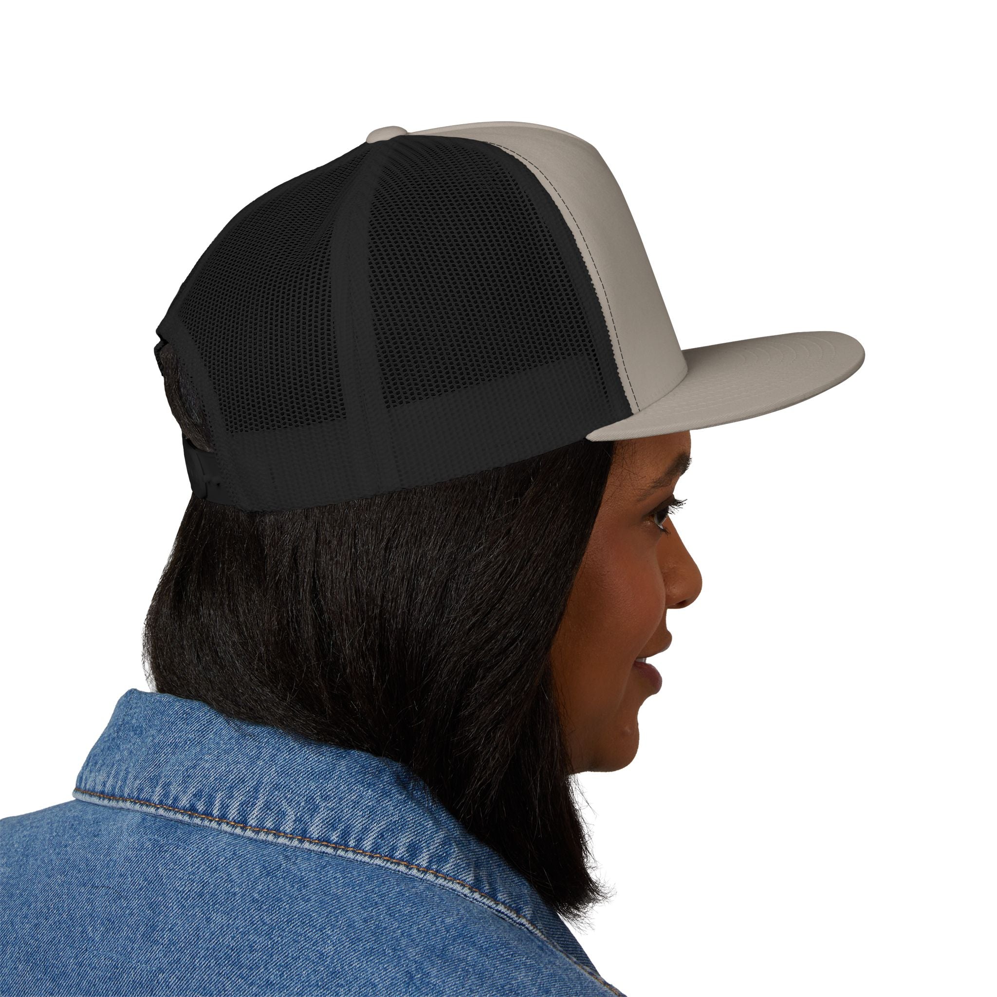 Black Cat Embroidered Trucker Cap – Vintage Spooky Hat